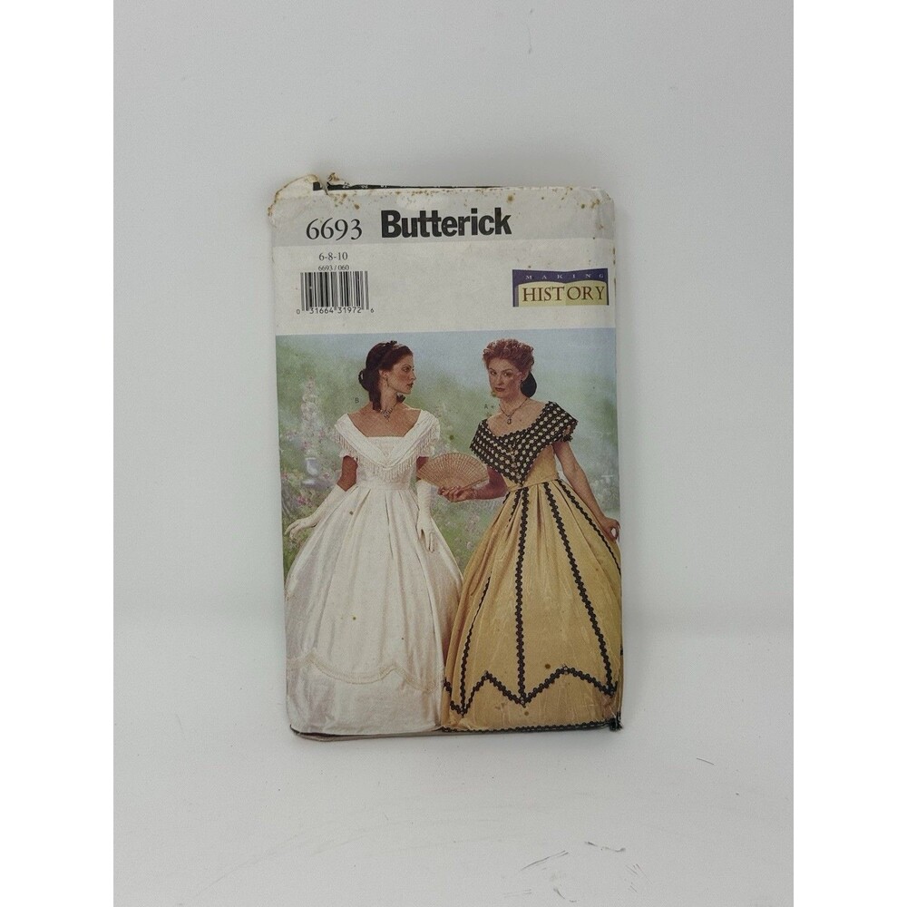 BUTTERICK Sewing Pattern 6693 Misses Historical Costume, SZ AA6-10,  Uncut